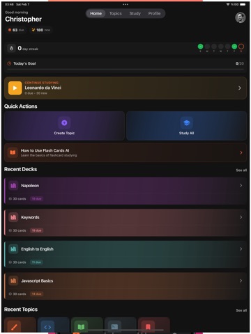 Study Cards - AI Flashcards iPad screenshot