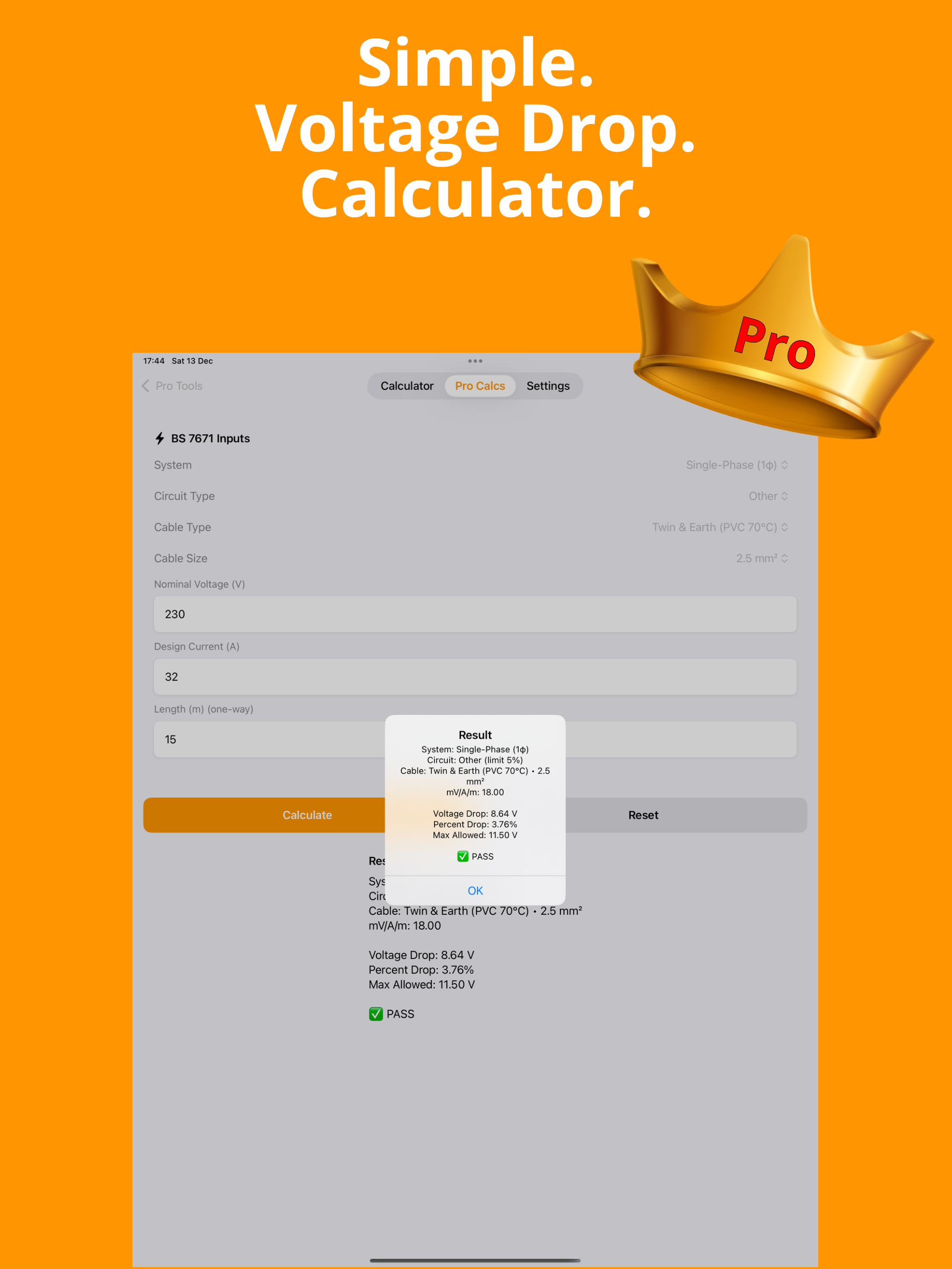 The Voltage Drop Calc