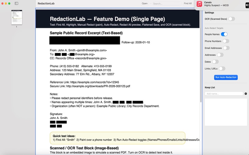 RedactionLab screenshot