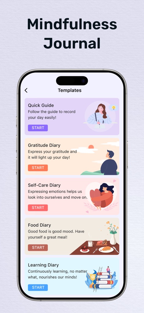 My Diary - Journal with Lock - This tool offers a variety of mindful journaling templates, from Gratitude Diary to Self-Care prompts, guiding users through structured reflection and mental wellness.