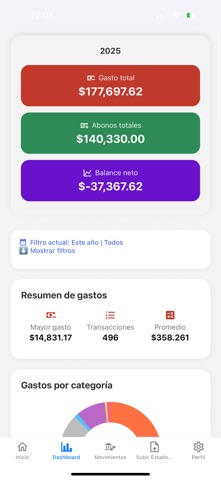 Finkit - Reporte de Gastos screenshot