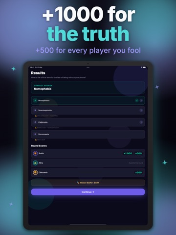 Party Quiz Game - BluffOut iPad screenshot