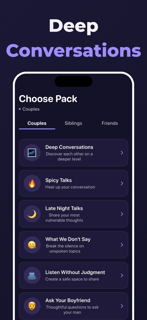 Deep Questions & Conversations - Games App | MWM