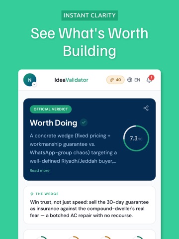 IdeaValidator: Startup AI iPad screenshot