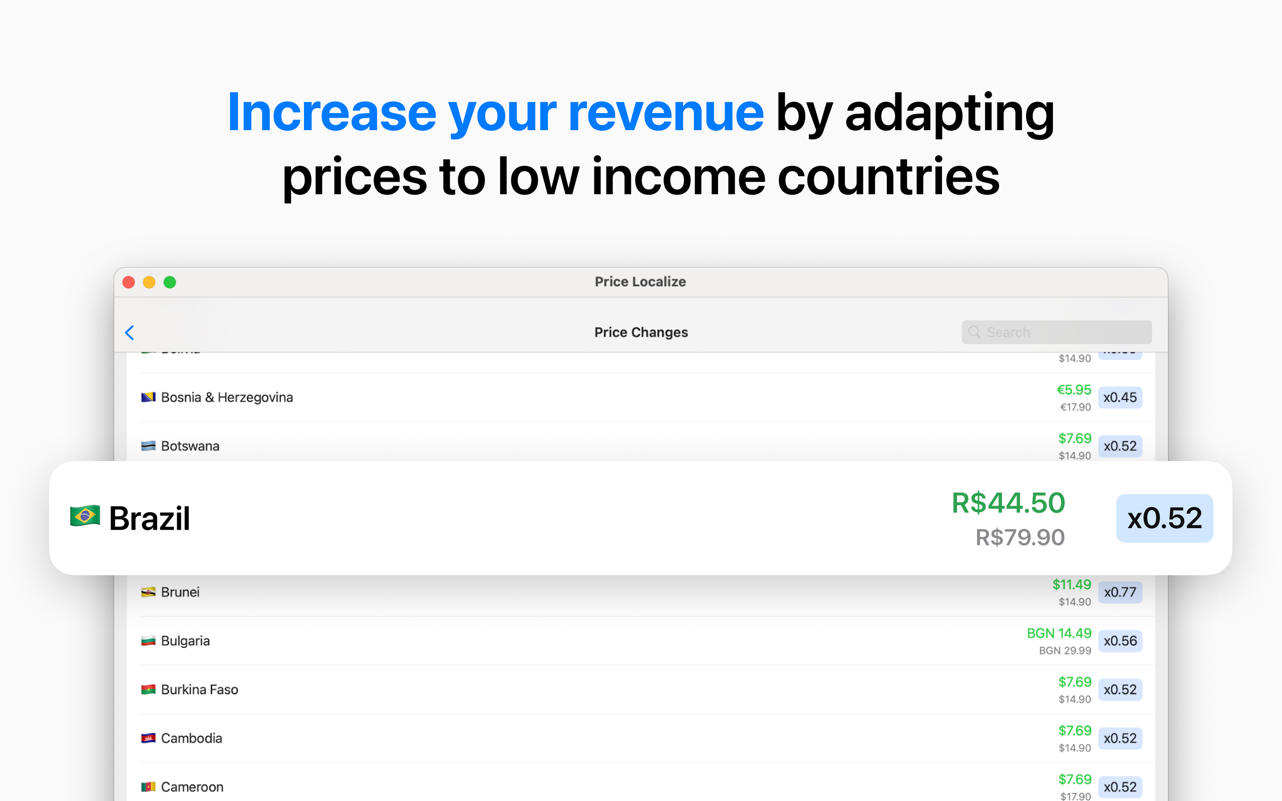 Price Localize - Pricing Tool