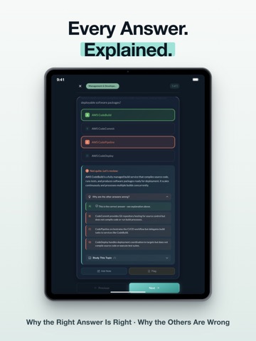 AWS Cloud Practitioner Study iPad screenshot