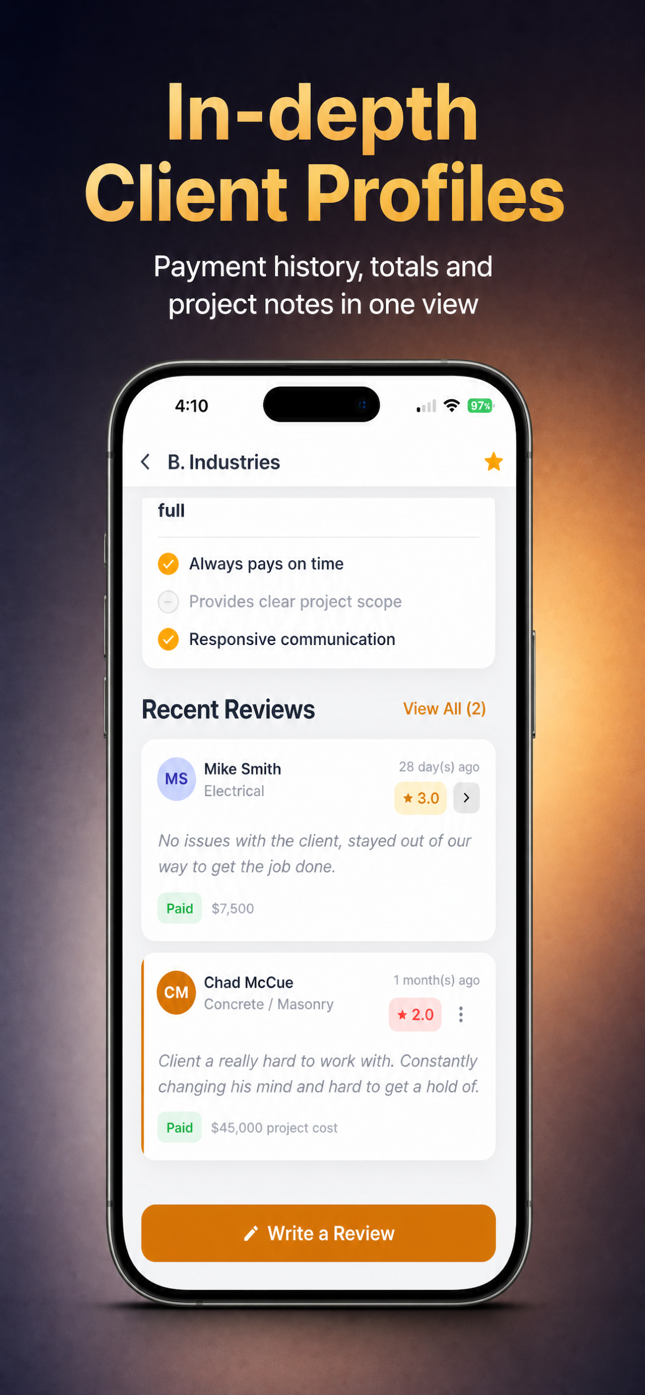 Client Review List screenshot 7