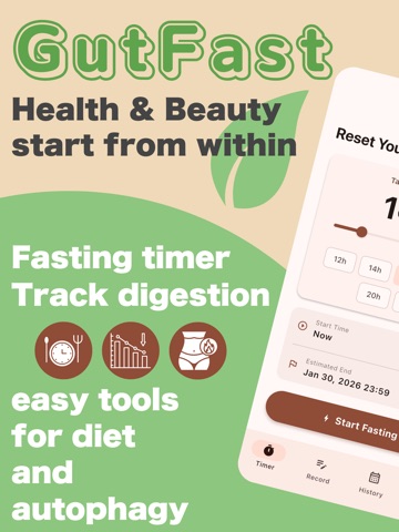 16h Fasting & Gut Health Log iPad screenshot