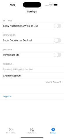 Tickadee Time Clock iPhone screenshot