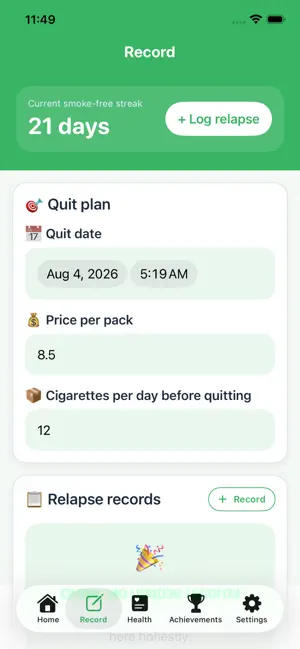 Quit Smoking - Craving Journal screenshot 2