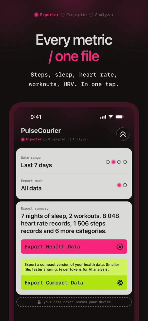 Screenshot #2 pour PulseCourier: Health to AI