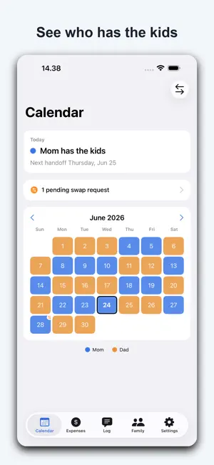 Custody Calendar: Co-Parenting screenshot 1