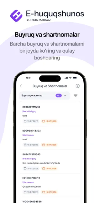 E-huquqshunos Yuridik markaz screenshot 2