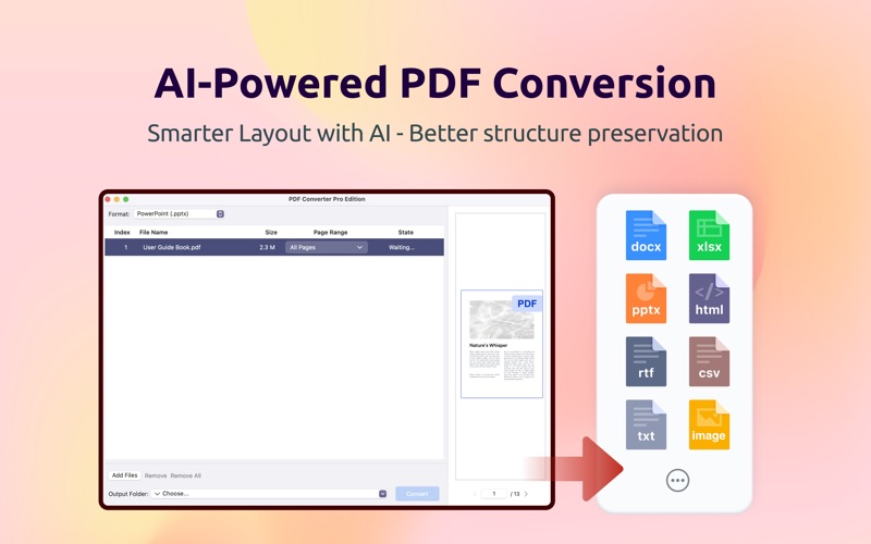 Screenshot #2 pour PDF Converter Pro Edition