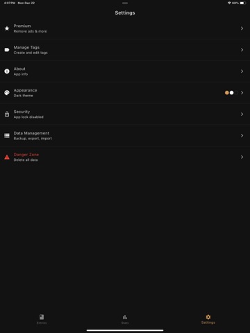 Quicknotes Journal iPad screenshot