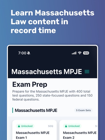 Massachusetts MPJE Exam iPad screenshot