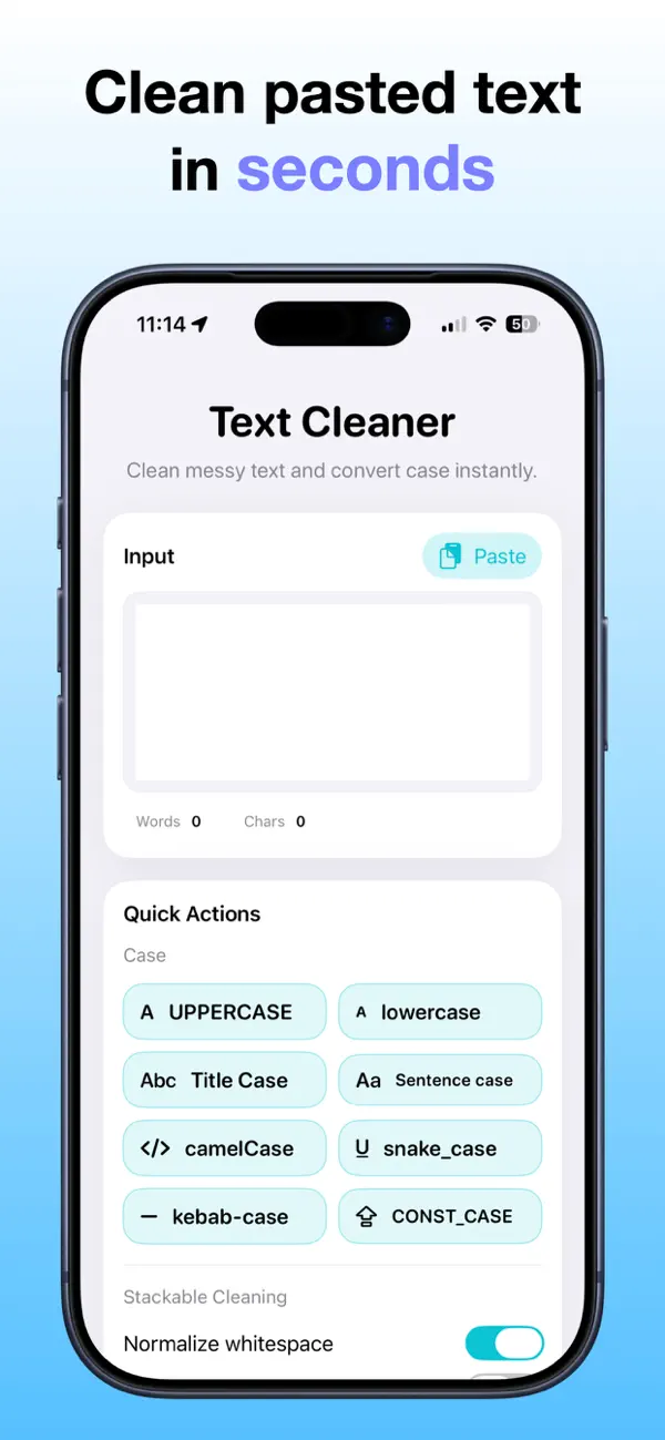 Screenshot #1 pour Clean Pasted Text