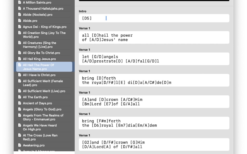 #4. ChordProEditor [C] (macOS) 由: Kevin Haglund