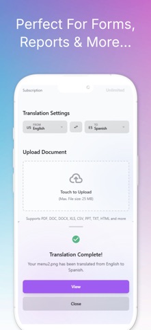 EasyTranslate AI: PDF & Docs Screenshot 3 of 7