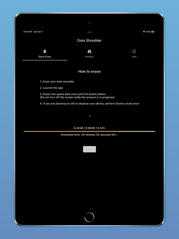 DataShredder iPad screenshot 6 - Utilities app