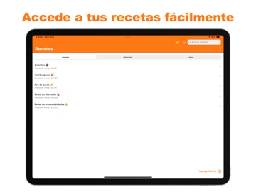 Calcular Costos Recetas iPad screenshot 1