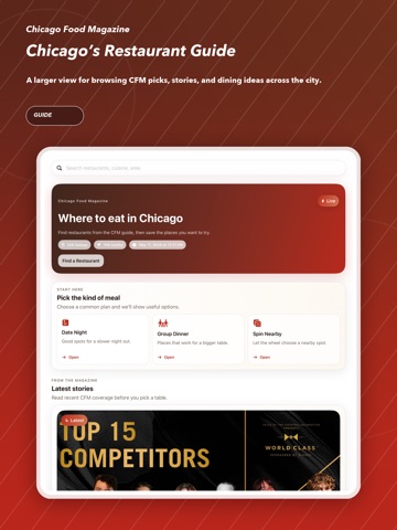 Chicago Restaurant Guide iPad screenshot