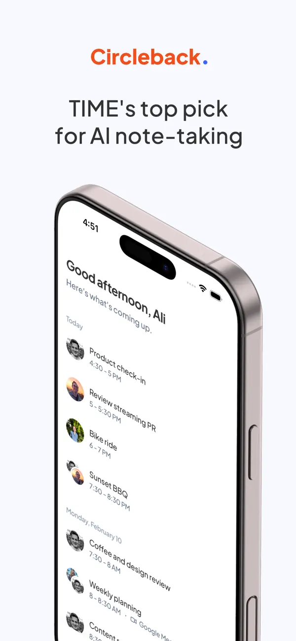Screenshot #1 pour Circleback - Notes de réunion