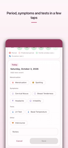 Cycle Tracker: Period Log Screenshot 3 of 6