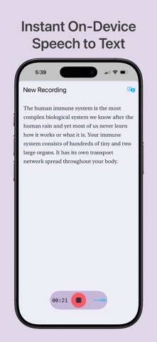 Tensha: Live Transcribe iPhone screenshot