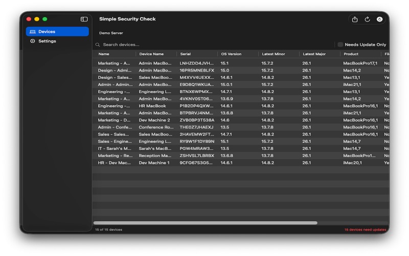 Simple Security Check app screenshot