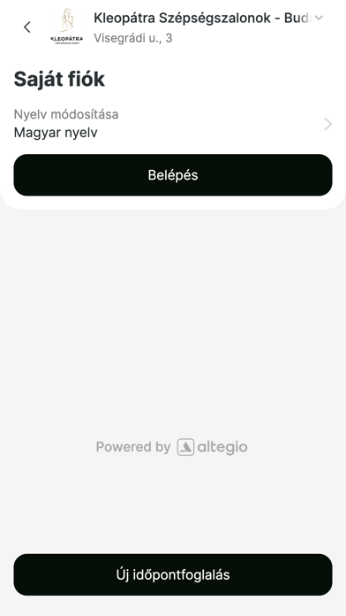 Kleopátra Szépségszalonok. Screenshot