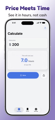Hourify: Cost in Work Hours Screenshot 1 of 6
