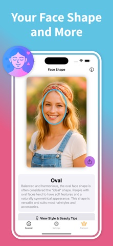 Face Shape: Beauty Scanner AI iPhone screenshot