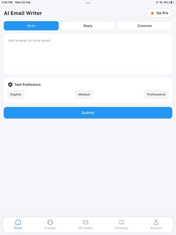 Smart AI Business Email Writer iPad screenshot