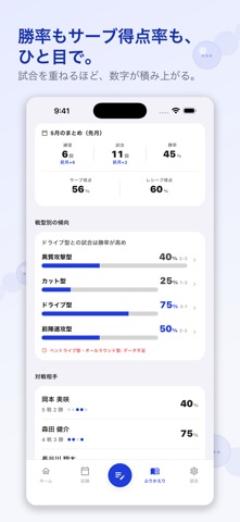 卓球ノート - 部活の試合・練習記録 のスクリーンショット