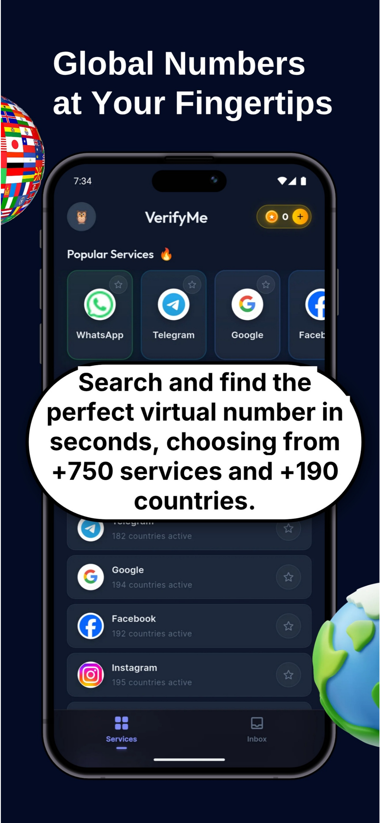 VerifyMe: Virtual Number SMS screenshot 3