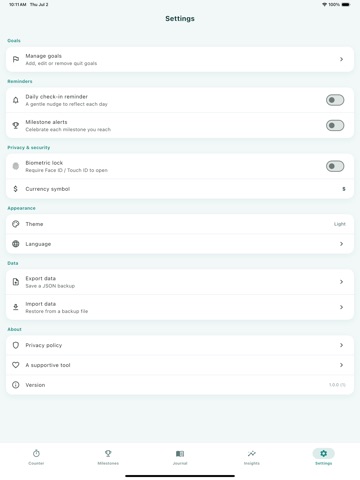 SoberVault: Quit & Stay Sober iPad screenshot