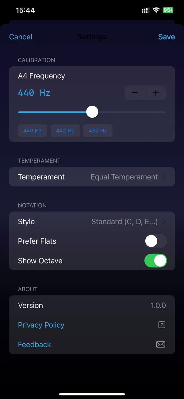 Screenshot #3 pour TuneClear - Instrument Tuner