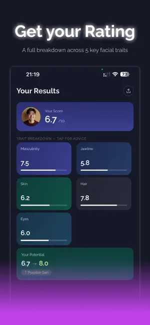 StatFace: AI Looksmaxxing screenshot 2