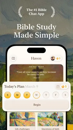 Captura de pantalla de Haven - Chat Bíblico en iPhone 1