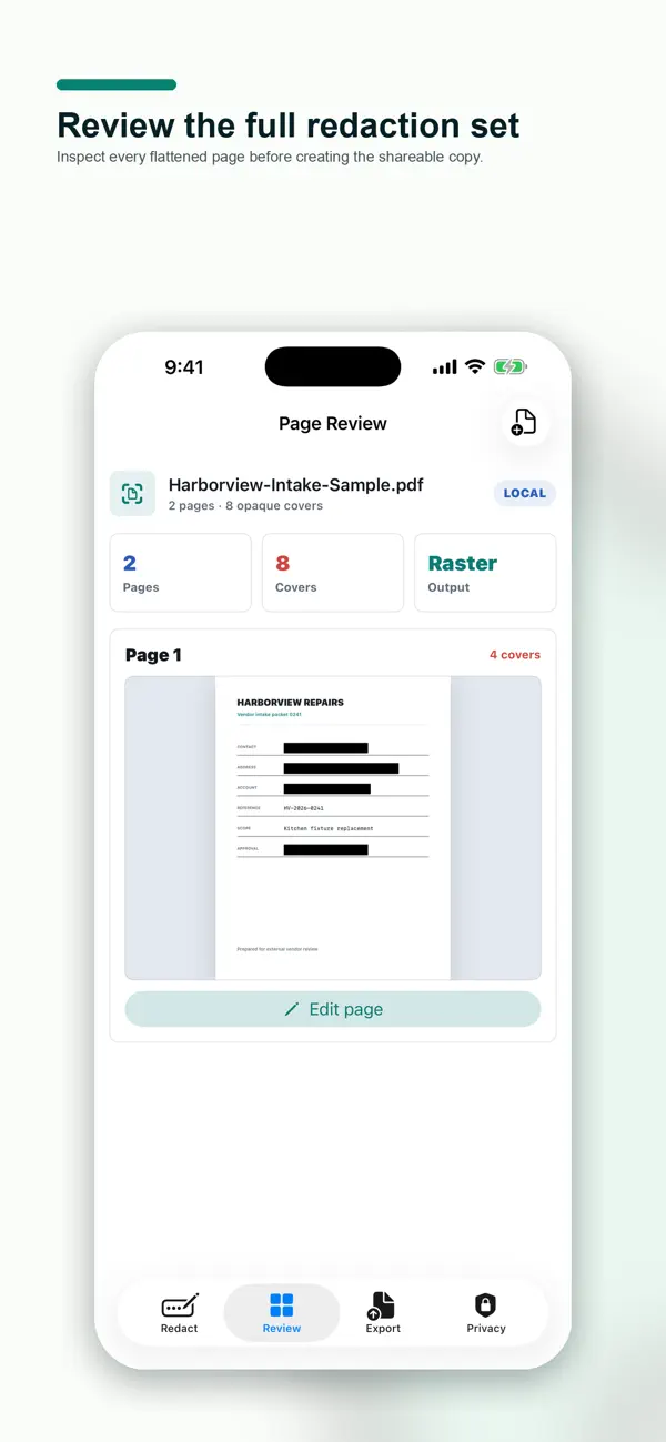 Screenshot #3 pour PDF Redact Private