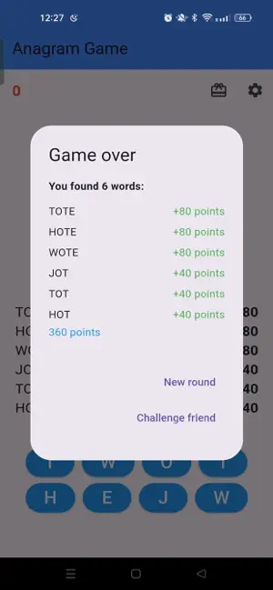 Anagram App screenshot 2