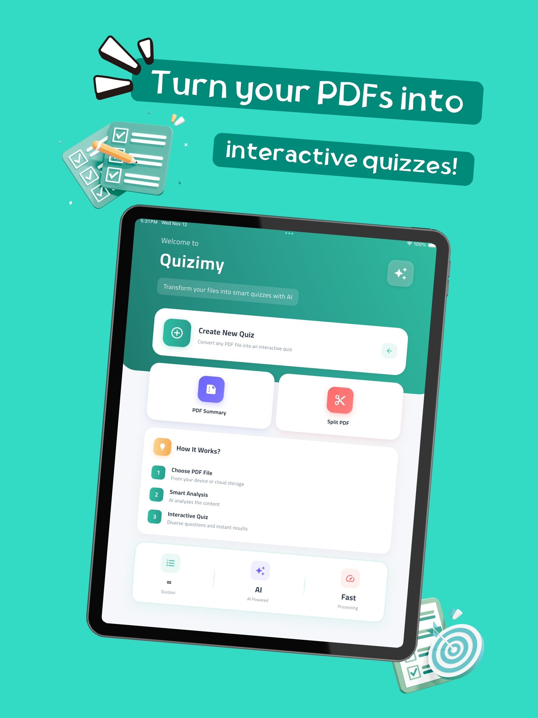 Quizimy: AI PDF to MCQ