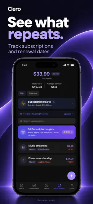 Clero: Debt & Sub Tracker screenshot 2