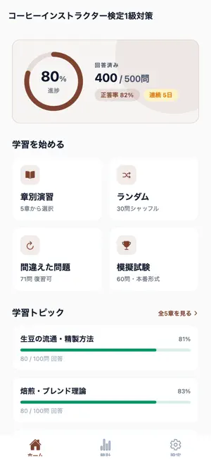 コーヒーインストラクター検定1級対策 screenshot 1