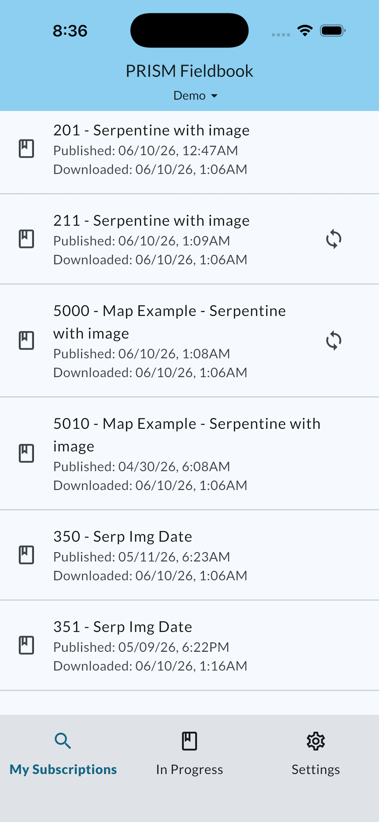PRISM Fieldbook screenshot 9