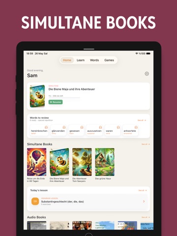 German Reading and Audio Books iPad screenshot