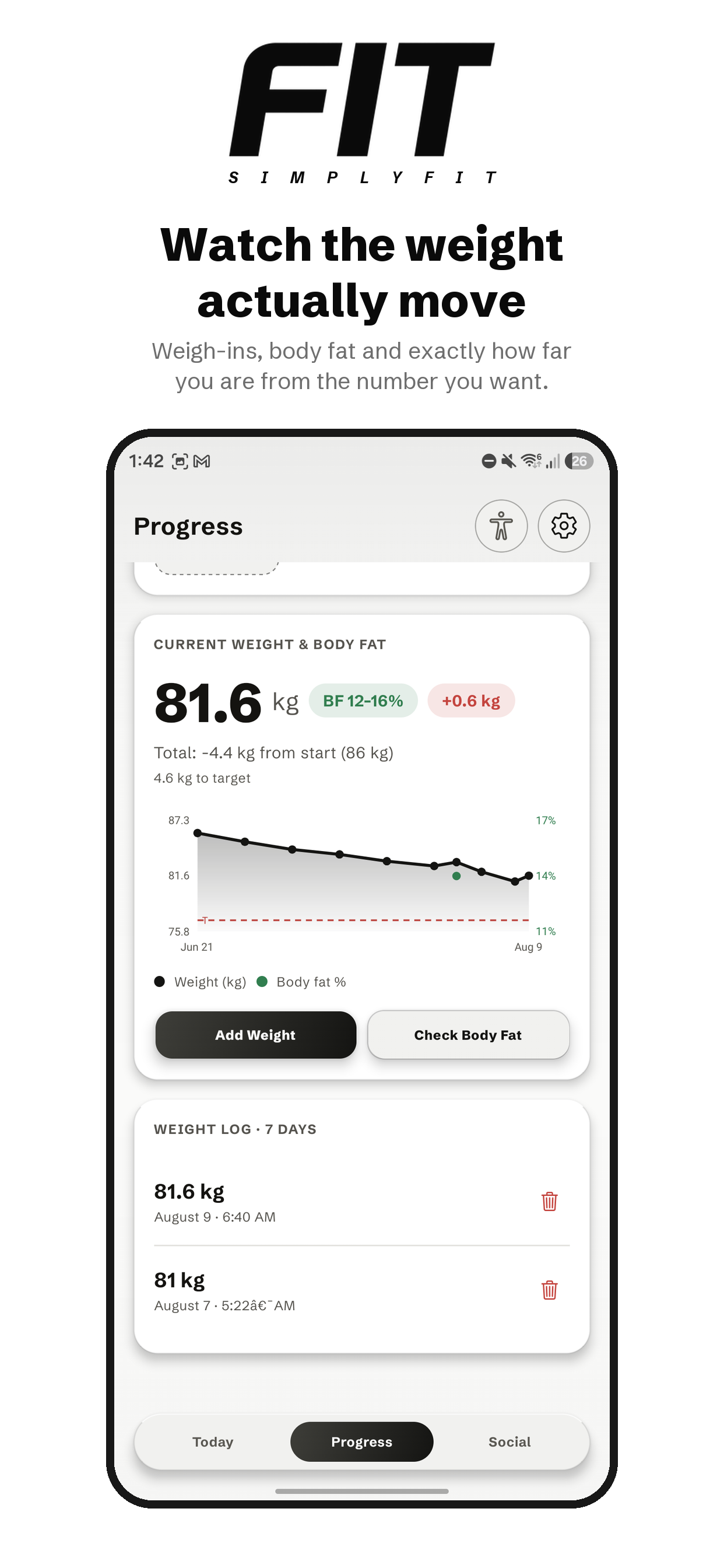 SimplyFit: Gym & Diet Tracker screenshot 5