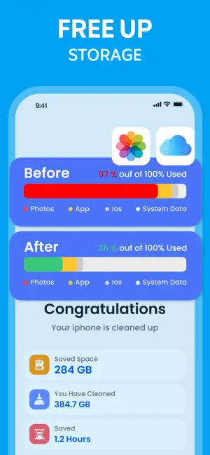 AI Storage Cleaner - Cleanio iPhone screenshot 1