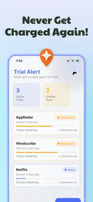 Trial Alert: Avoid Auto Bills screenshot 1